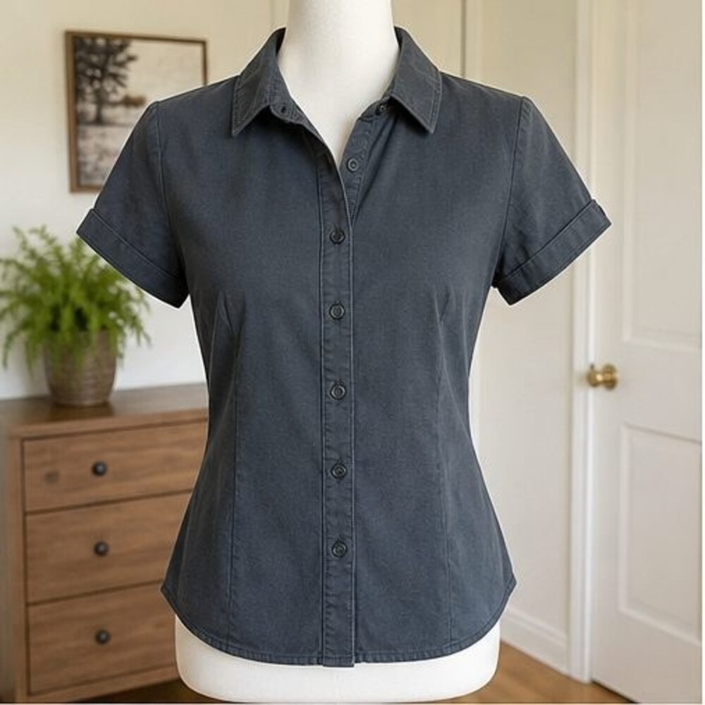 Charcoal Ruffle Blouse
